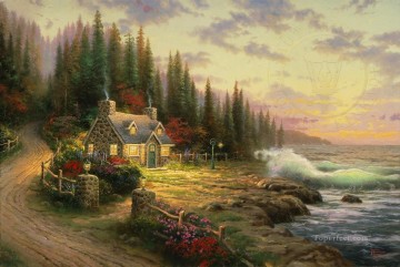 Pine Cove Cottage TK Christmas Oil Paintings